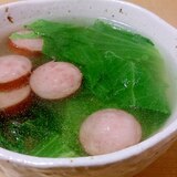レタスとウインナーのスープ☆捨てるレタスの外側利用
